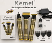 Kemei KM-6712 Professional 3-in-1 Hair Trimmer for Men