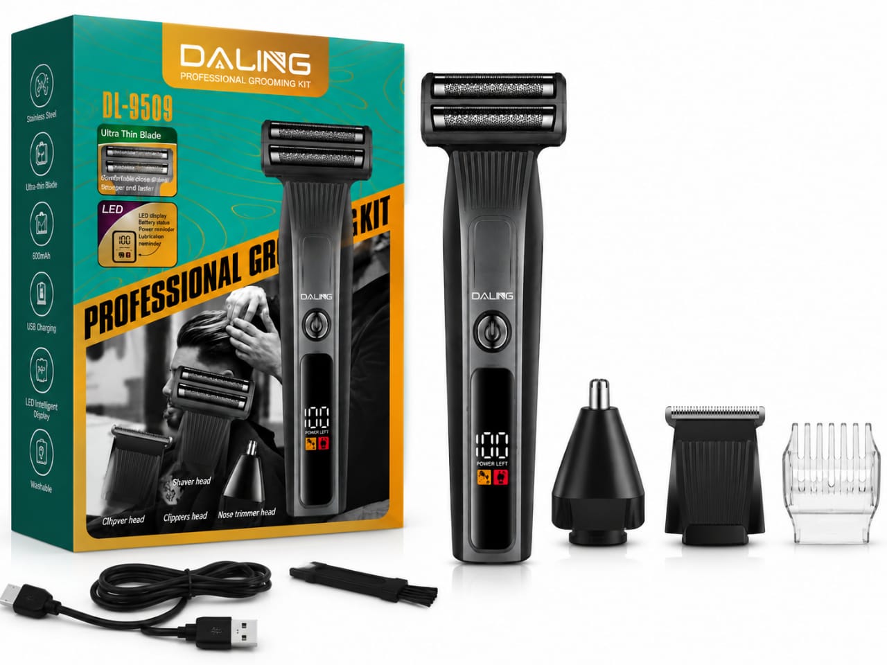 DALING DL-9503 3-in-1 Professional Grooming Kit – Shaver, Clipper & Trimmer