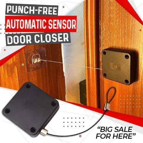 Automatic Door Closer – Punch-Free Stainless Steel Self-Closing Door Closer for All Doors