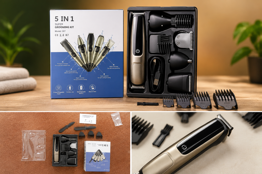 5 IN 1 Men's Grooming Kit | Rechargeable Beard Hair & Body Trimmer