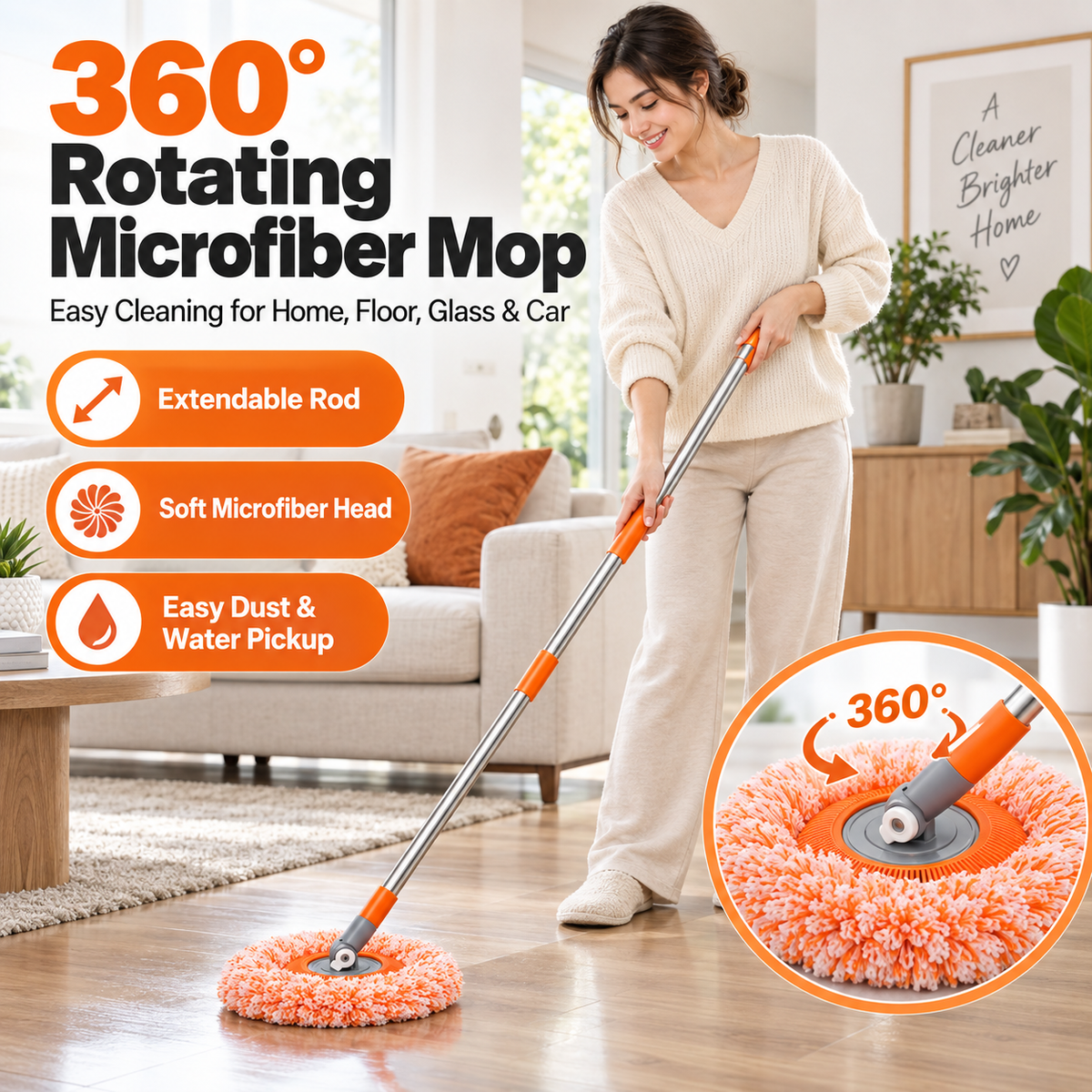 360° Rotating Microfiber Mop