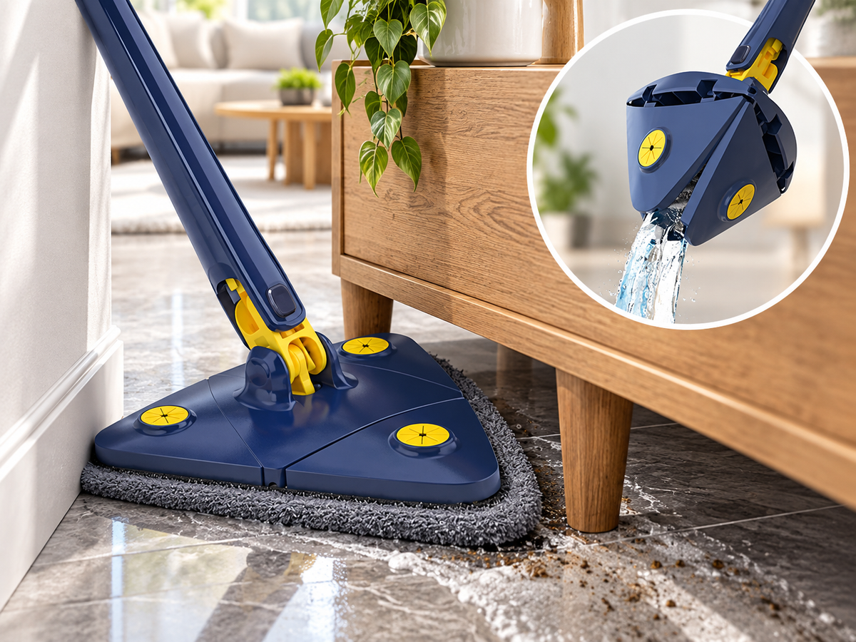 Triangle mop cleaning demonstration