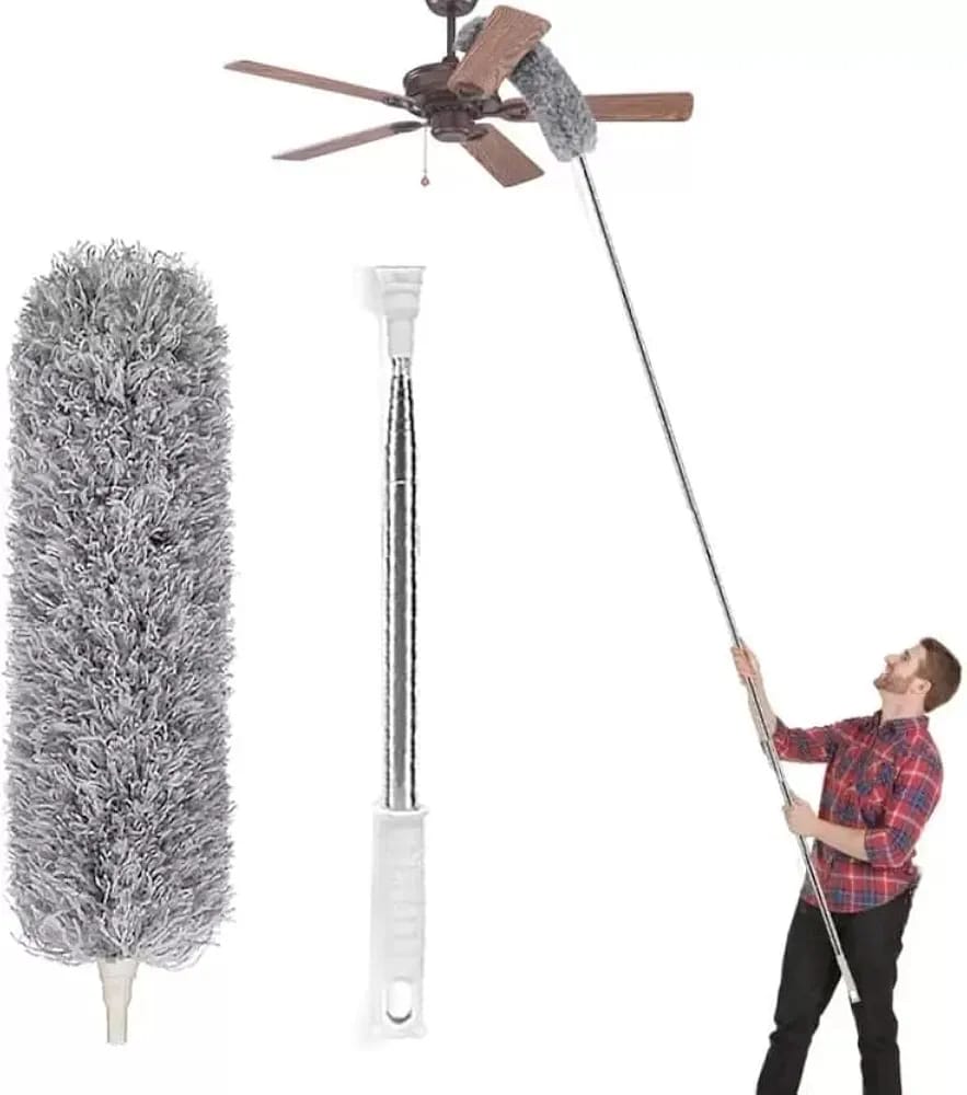 Microfiber Duster with Extension Pole – Ceiling Fan & High Ceiling Cleaner