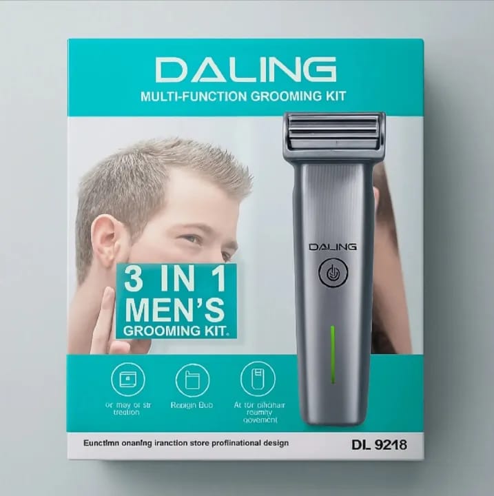 DALING DL-9218 3-in-1 Men's Grooming Kit – Rechargeable Hair Clipper, Shaver & Beard Trimmer