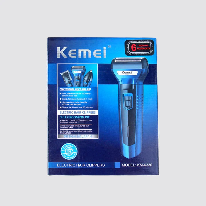 Kemei KM-6330 3-in-1 Grooming Kit – Shaver, Epilator & Nose Trimmer