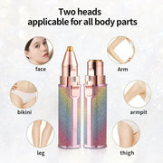 2-in-1 Rechargeable Eyebrow & Facial Hair Remover – Painless Flawless Trimmer for Women