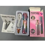 2-in-1 Rechargeable Eyebrow & Facial Hair Remover – Painless Flawless Trimmer for Women